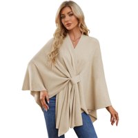 Xusx111 - Mujeres Elegante Chal Envuelve Suave Abierto Delantero Poncho Suéter Para Primavera Otoño Invierno Suéter Suave Cálido Envolturas De Viaje