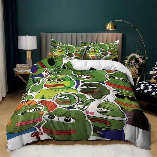 ed Frog Bedding SetDuvet Cover Comforter Bed Set Quilt Cover Pillowcase Boys Girls Adults