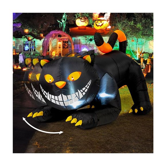 Decoración inflable de Halloween GOOSH Black Cat de 1,8 m con LED