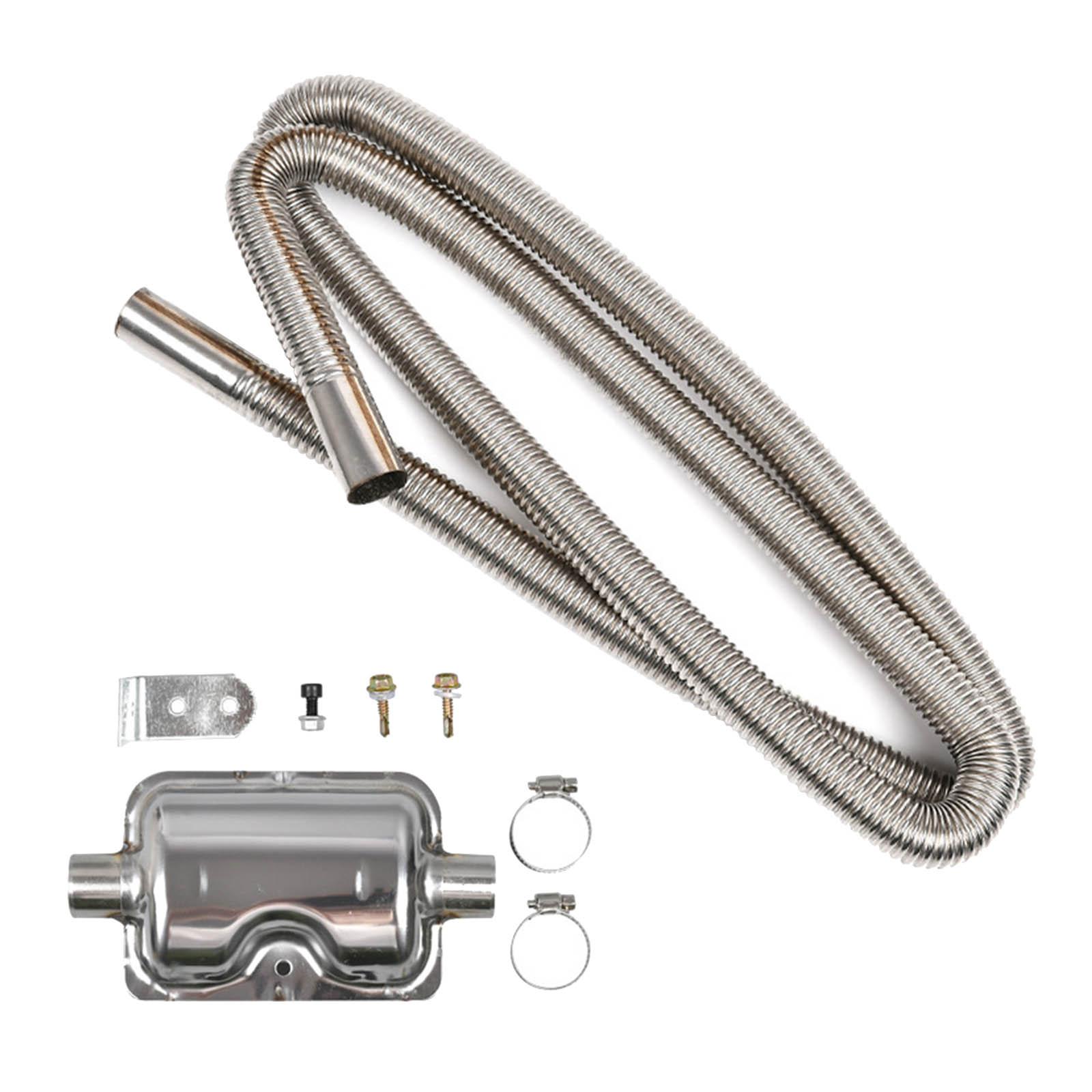 Magideal - Kit De Silenciadores De Escape De Acero Inoxidable Para Coche Con Abrazaderas 120Cm