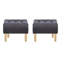 Bodevir - Set Pouf Wood 1C Felpa 05 Gris