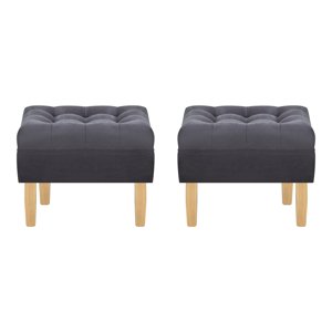Bodevir - Set Pouf Wood 1C Felpa 05 Gris