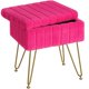 thumbnail image 1 of Banqueta de tocador GREENSTELL de piel sintética con almacenamiento 40x30x49 cm rosa, 1 of 7