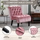 thumbnail image 3 of COOLMORE Modern Velvet Armless Accent Living Room Chair / Leisure Chair,Upholstered Fabric Button Comfortable Chair with Wooden Legs for Bedroom, Living Room, Office (Pink Velvet), 3 of 3