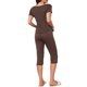 thumbnail image 3 of INSPIRE CHIC Conjunto de Pijama Capri para Mujer con Ribete de Volantes, Top de Manga Corta con Cuello en U, Pantalones Recortados, Ropa de Descanso Refrescante para Verano XL Café, 3 of 6