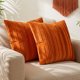 thumbnail image 1 of REGALWOVEN Fundas de Cojín Texturizadas con Pliegues 2 Paquetes para Decoración Moderna del Hogar Naranja 18 x 18 Pulgadas, 1 of 7