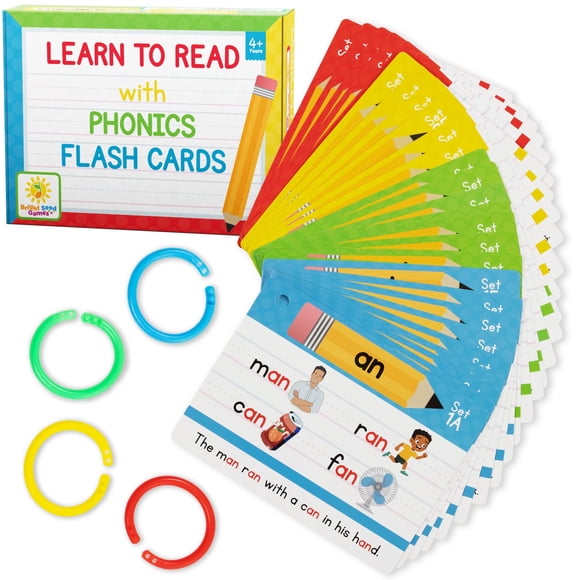 Tarjetas didácticas de fonética Bright Seed Games Aprende a leer de 4 a 8 años