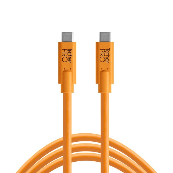 Cable TetherPro USB-C a USB-C de 5 Gbps Gen 1, 4,6 m, naranja
