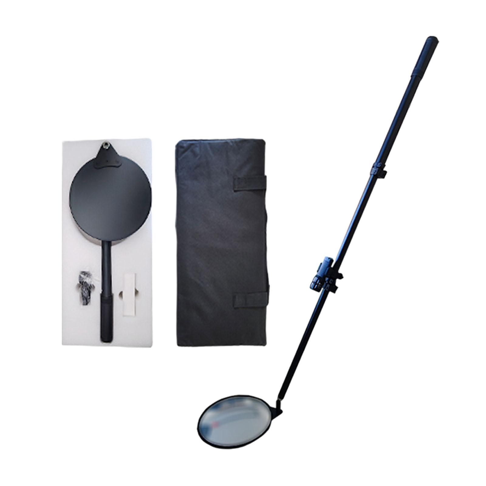 Magideal - Espejo De Inspección Telescópico, Espejo De Inspección Con Iluminación Led, Rotación De 360 Grados, Espejo De Inspección Inferior Para Uso Doméstico V2 Diámetro 20Cm