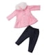 thumbnail image 2 of 18 pulgadas ni?a mu?ecas ropa conjunto de abrigo de lana + pantalón accesorios rosa, 2 of 5