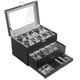 thumbnail image 1 of Watch Box ProCase con 20 ranuras para hombre y cajón, color negro, 1 of 7