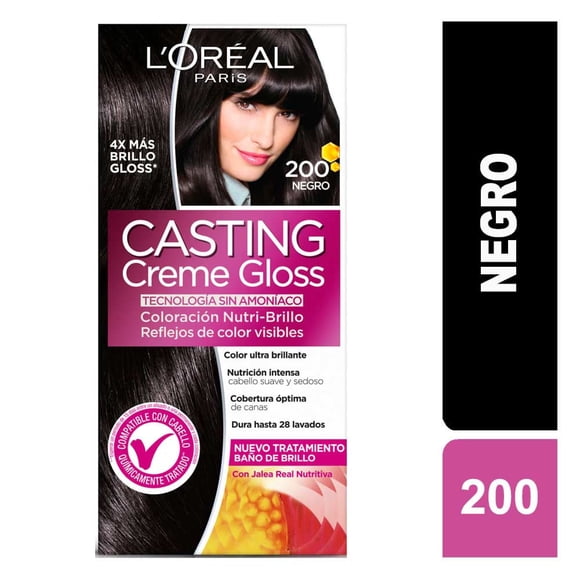 Coloración Casting Cabello Creme Gloss Negro 200, 1 Un