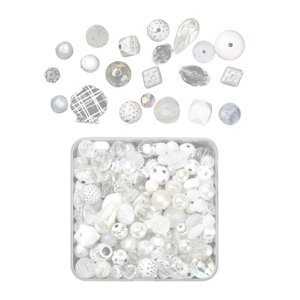 Magideal - 1 Caja Surtida De Sueltas Acrílicas Para Hacer Pulseras, Colres, Proyectos De Bricoje Resistentes Al Desgaste, Manualidades Delicadas, , Blanco