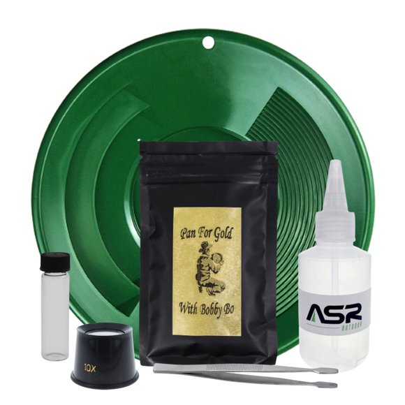 Gold Panning Kit ASR Outdoor con Paydirt Beginner, 6 unidades, color verde