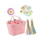 thumbnail image 1 of Cesta De Bicicleta Para Niños, Cesta De Manillar Con Decoración Frontal Para Ciclismo, Deportes De Equitación, Color Rosa Claro, 1 of 3