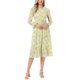 thumbnail image 1 of INSPIRE CHIC Vestido de Mujer Floral Cuello Simulado Volante Manga Larga Chifón Flowy Vestidos Midi Línea A Amarillo S, 1 of 6
