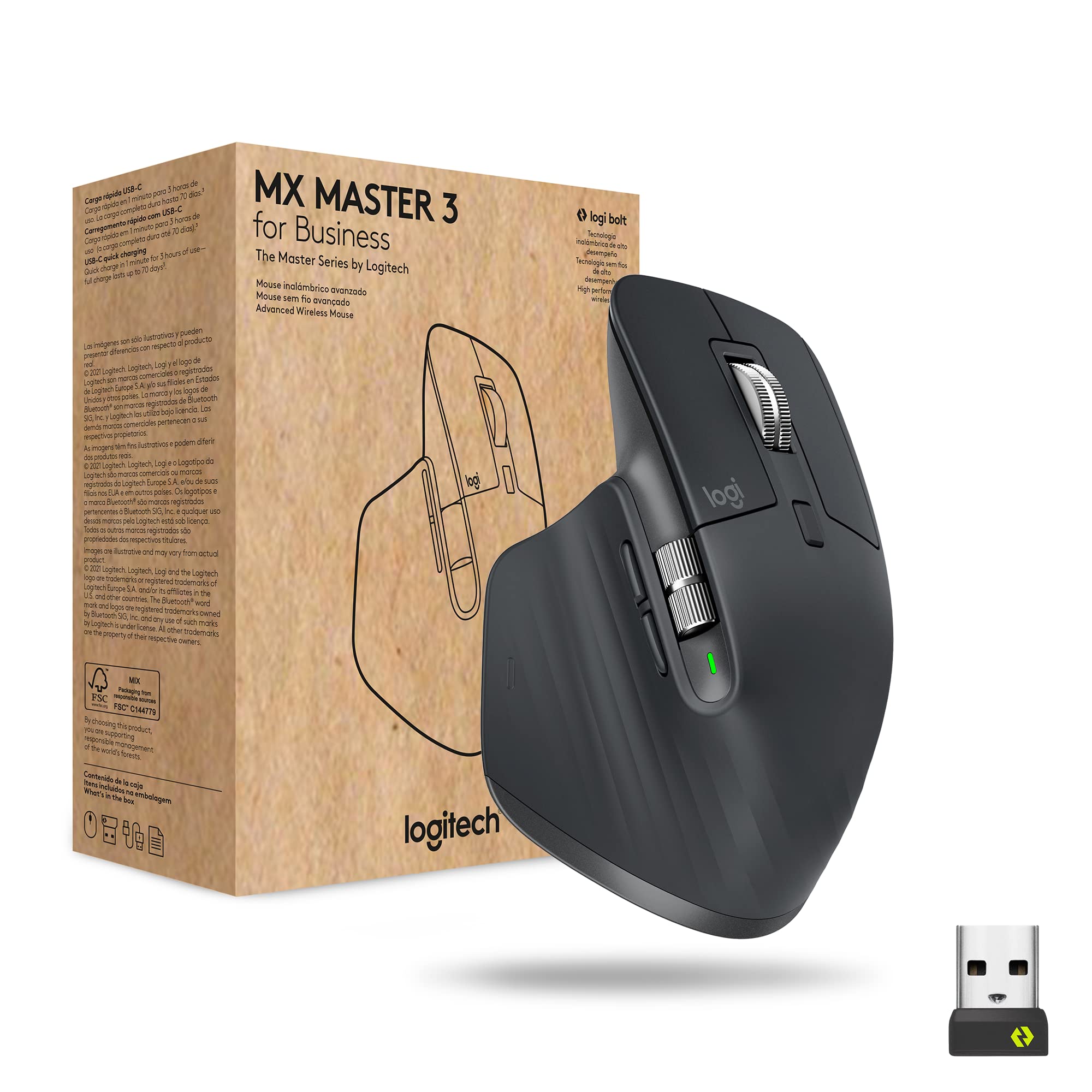 Ratón Inalámbrico Logitech Mx Master 3 Para Empresas Graphite