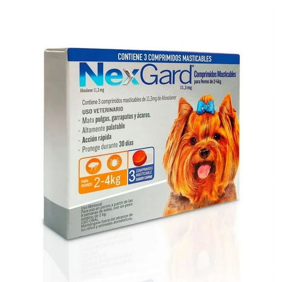 Antiparasitario Perros 2 A 4 Kg X 3 Comprimidos Masticables