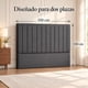 thumbnail image 3 of Respaldo Cama 2 Plaza Lineal Moderno Lino Premium Color Gris, 3 of 6