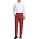 thumbnail image 2 of INSPIRE CHIC Pantalones para Hombre Cuadros Cintura Elástica Estiramiento Frente Plano Pantalones de Vestir 30 Rojo Oscuro, 2 of 7