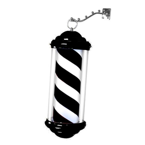 Ioensy - Poste De Barbero, Luz, Peluquería, Señal Abierta Para Salón De Peluquería, Interior, Exterior, Tira Blanca Y Negra