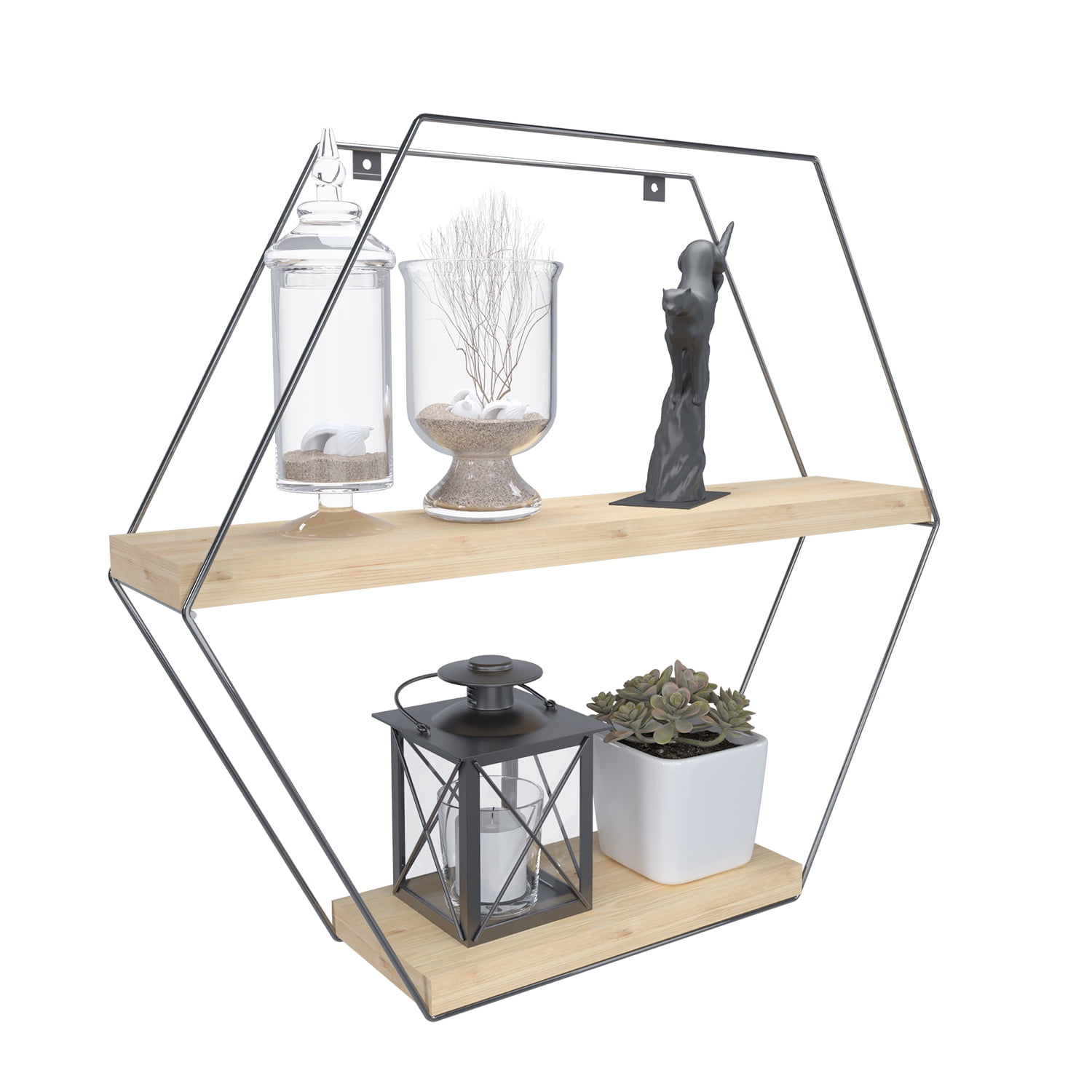 Vekka Home - Repisa Hexagonal Pino Black