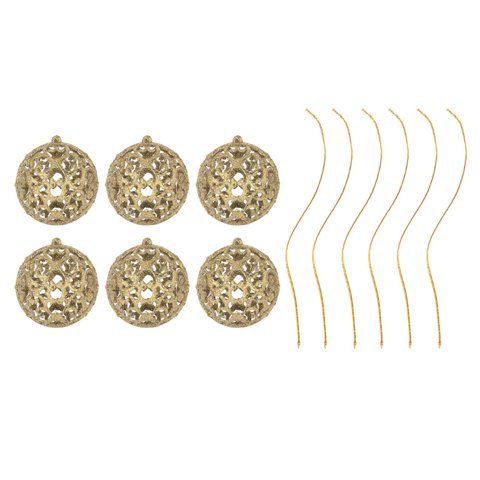 Magideal - 6 Piezas De Adornos De Bolas De Navidad Transparentes, Decoraciones De Navidad Inastillables, Bolas Decorativas Colgantes, Juego De Adornos Para Dorado