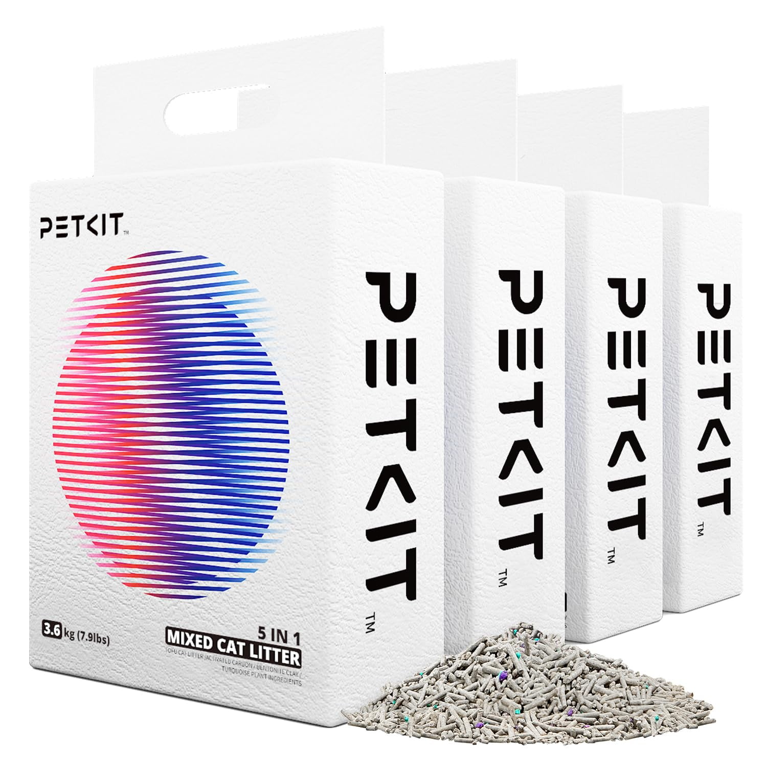 Arena Para Gatos Petkit, Mixta, De Rápida Aglomeración, 100% Natural, 14,2 Kg