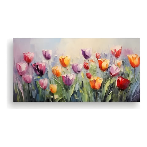 Genérico - Cuadro Tulipanes Colores Vibrantes 80X40 Cm