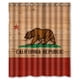 thumbnail image 1 of Cortina de ducha con la bandera de la República de California, juego de cortina de baño con ganchos, tamaño 60 x 72 pulgadas, 1 of 3
