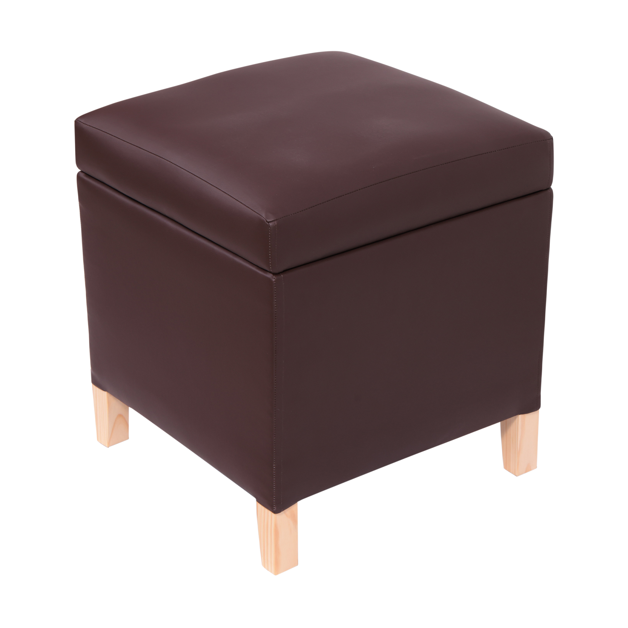 Máxima Design - Pouf Baúl Rucato Pu Café 46X46X50 Cm
