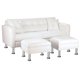 thumbnail image 3 of Sofa New Retro 3 Cuerpos Más 2 Pouf Pu 12 Blanco, 3 of 5