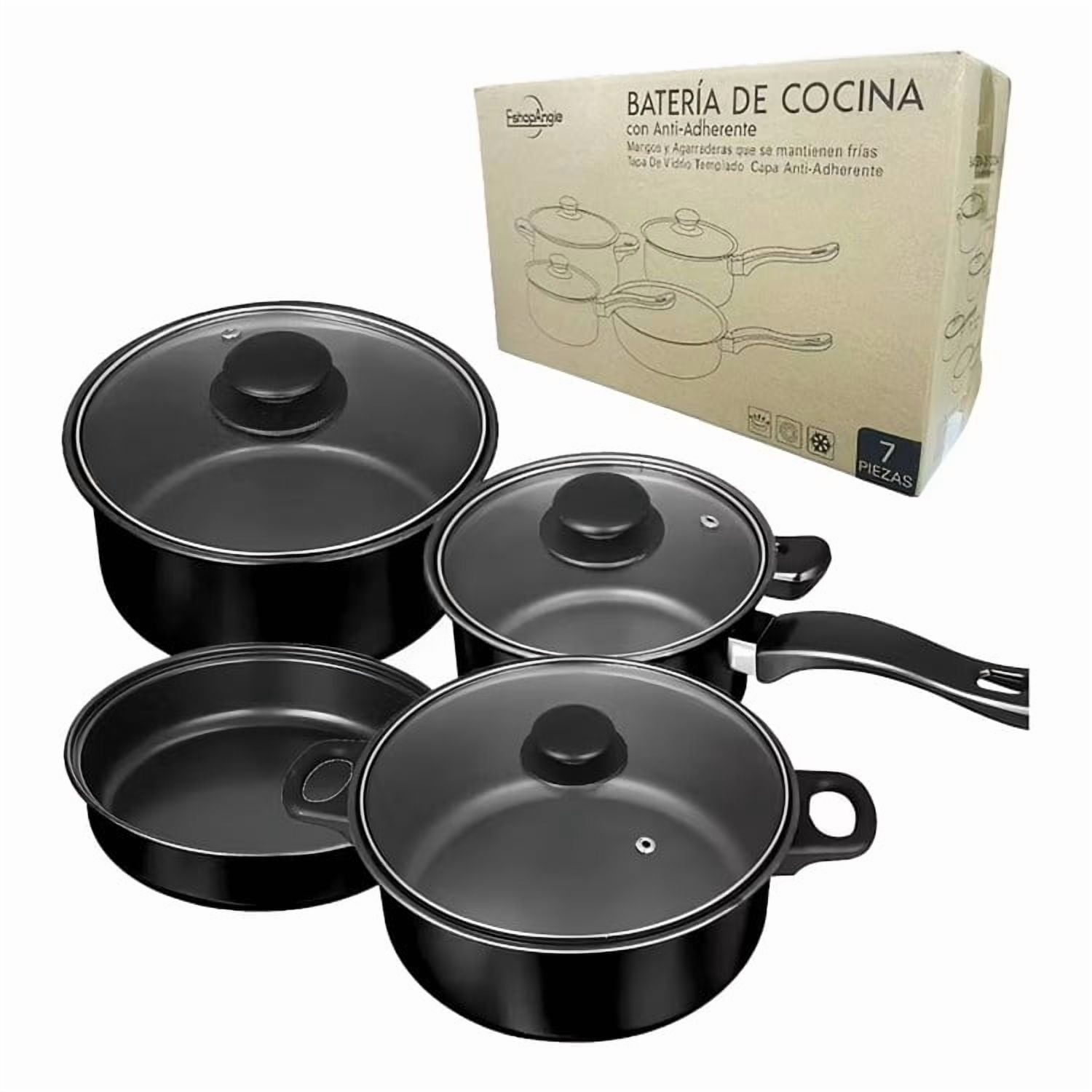 Genérico - Juego De Ollas Batería 7 Piezas Antiadherent
