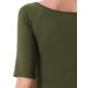thumbnail image 5 of INSPIRE CHIC Camisetas de Mujer para Regreso a Clases con Cuello de Barco, Mangas Medias, Ajustadas, Suaves, Talla XL, Verde Militar, 5 of 6