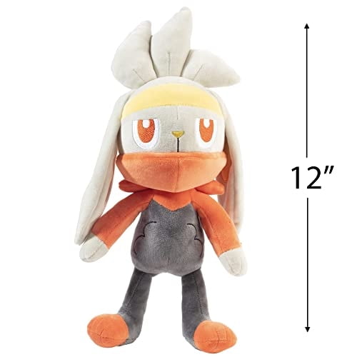 Peluche Pokémon Raboot 12" - Juguete De Peluche De Conejito Con Licencia Oficial - Edades