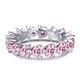 thumbnail image 1 of Anillo de Banda de Boda para Mujer de Plata Esterlina 100% 925 con Corazón de Amor, Circonia Cúbica y Gema de Zafiro Rosa, Joyería Fina, 1 of 8