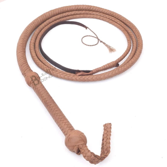 Cuero Trenzado Bullwhip Estilo Indiana Jones 12 Pies Y 8 Pulgadas