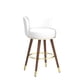 thumbnail image 4 of Taburetes de bar SeekFancy 24 giratorios con respaldo de cuero blanco y madera, 4 of 9