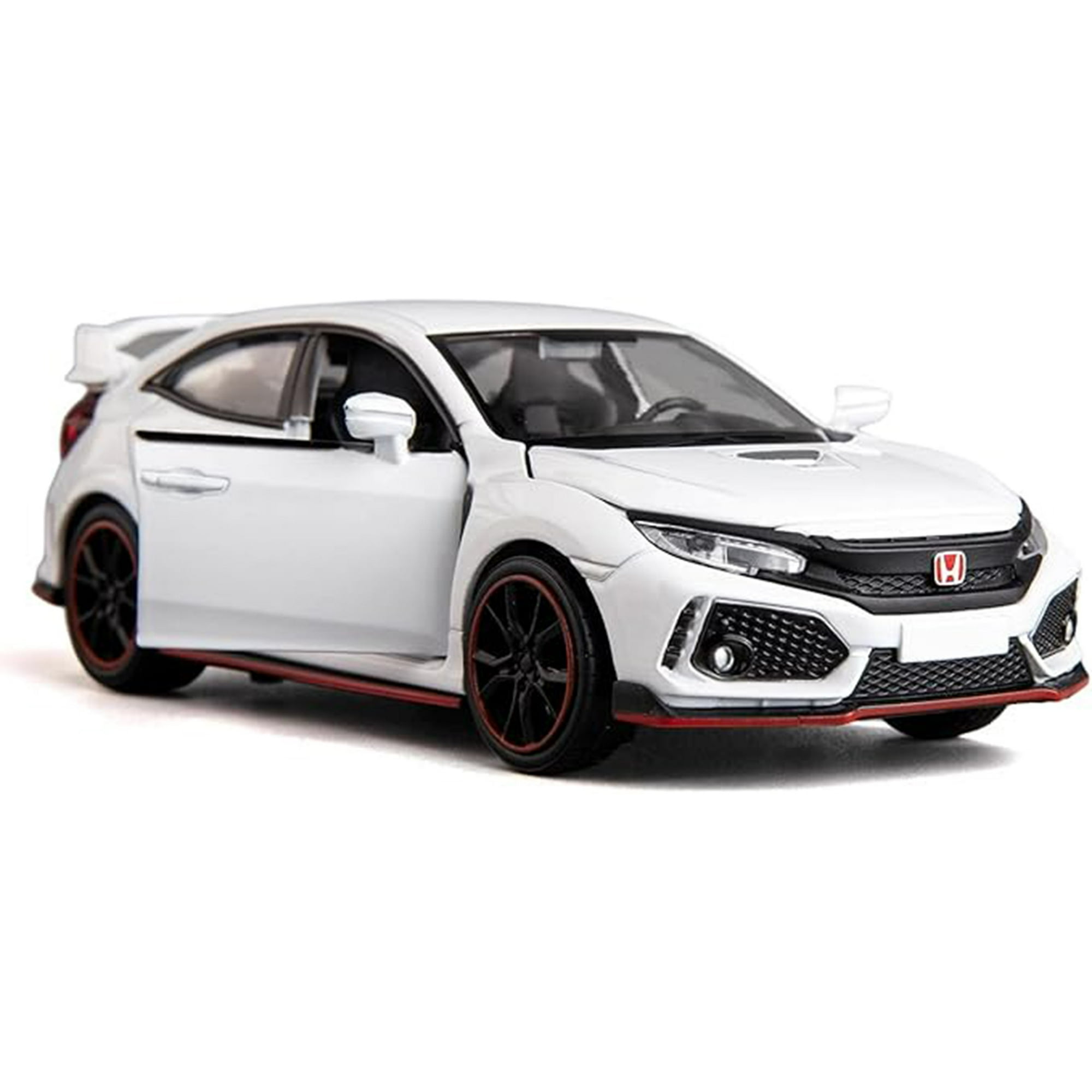 Veatool - Compatible Con Honda Civic Tipo-r De Aleación De Fundición A Presión 1:32, Coche De Aleación Con Luces Y Sonido, Coches De Puerta Abierta Para Niños De 3 A 5 Años, Regalo De Cumpleaños Para