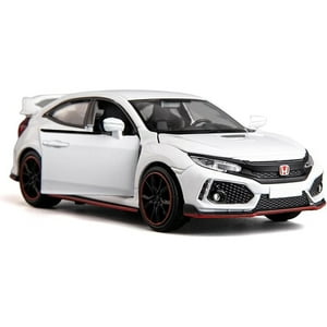 Veatool - Compatible Con Honda Civic Tipo-R De Aleación De Fundición A Presión 1:32, Coche De Aleación Con Luces Y Sonido, Coches De Puerta Abierta Para Niños De 3 A 5 Años, Regalo De Cumpleaños Para