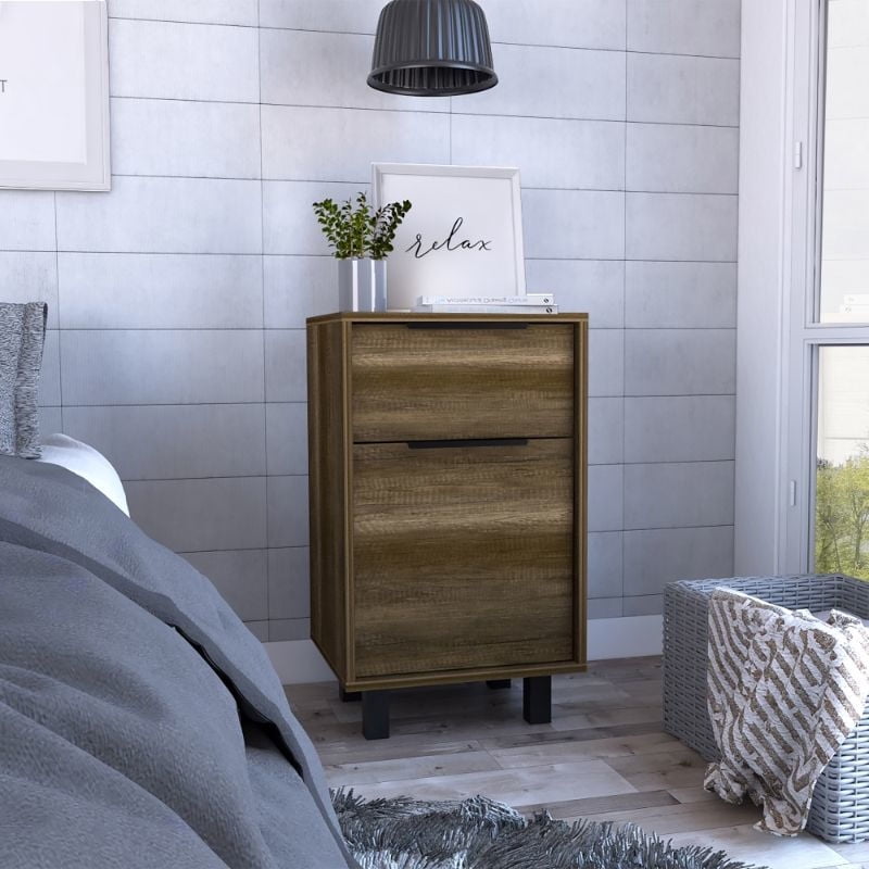 Tuhome - Velador Kaia 1 Cajon 1 Puerta Caramelo - Wengue