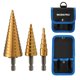 thumbnail image 1 of Juego de brocas escalonadas WORKPRO de 3 piezas con revestimiento de titanio HSS, 1 of 9