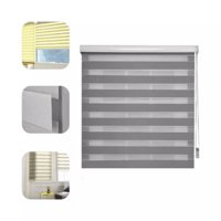 Genérico - Cortina Roller Jaspeada Duo Zebra Dia Noche 120X200Cm Gris