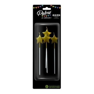 Velas Decorativas Estrellas Doradas Palms