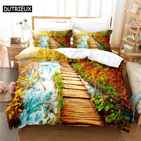 Small Bridge Water Bedding Set Duvet Cover Set Bedding Digital Printing Bed Linen Bedding Set Fashion Design