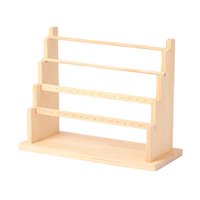 Magideal - Soporte De Exhibición Para Anillos Y Pendientes, Colgante, Soporte Para Pendientes, Madera Estable, Fácil De Montar, Estante Para Joyería, Organizador 4 Niveles