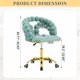 thumbnail image 4 of Silla de vanidad trasera de burbuja de terciopelo, silla de maquillaje giratoria de 360 ° de altura ajustable con base de metal de oro y ruedas rodantes silenciosas, 4 of 4