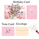 thumbnail image 3 of Tarjeta de felicitación Sutjxc, desplegable, rosa, diseño de mariposas y flores, 3 of 7