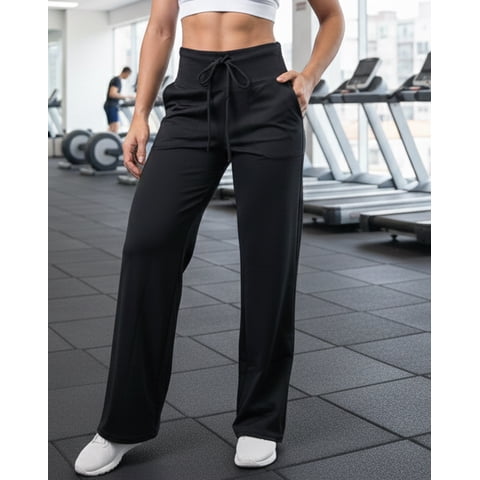 Flix Spa - Pantalón Palazzo Deportivo Mujer Con Bolsillos Delanteros