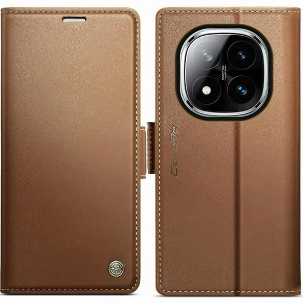 CaseMe tipo cartera Xiaomi Redmi Note 14 Pro 4G con cierre magnético, RFID, tarjetero, soporte, carga inalámbrica